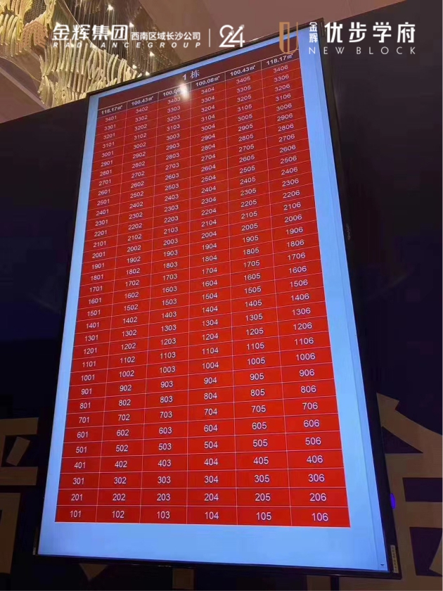 金輝集團(tuán)項(xiàng)目1#棟完美售罄銷(xiāo)控表